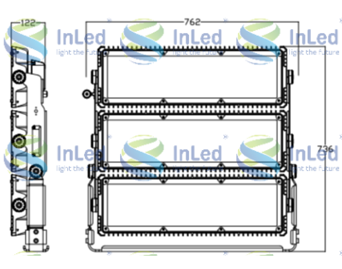 Светодиодный прожектор In Led GL-FL-68 1200/1500W CRI70 IP67 (100-277VAC)