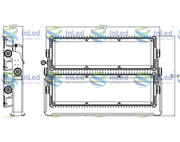 Светодиодный прожектор In Led GL-FL-68 1200W CRI70 IP67 (100-277VAC)