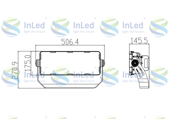 Светодиодный прожектор In Led GL-FL-80 250/300W CRI70 IP67 (100-277VAC)