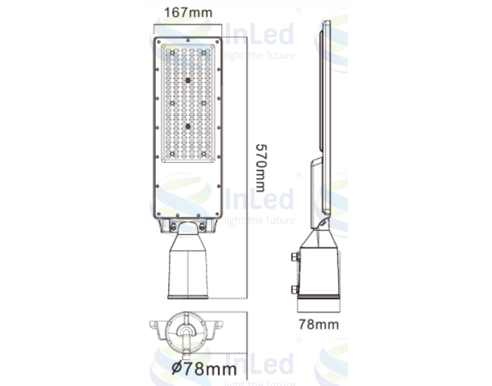 Cветодиодный светильник In Led Street STL-186 IP66 150W (85-265VAC) 150x80°