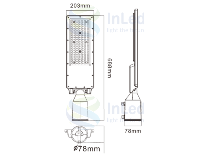 Cветодиодный светильник In Led Street STL-186 IP66 200W (85-265VAC) 150x80°