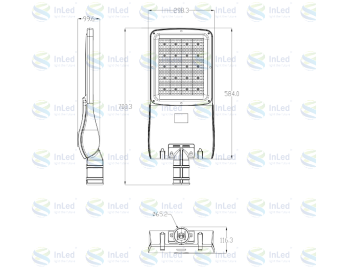 Cветодиодный светильник In Led Street STL-194S IP66 200/240W (85-265VAC) 155x70°