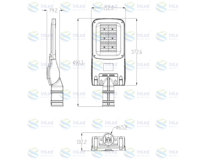 Cветодиодный светильник In Led Street STL-194S IP66 30/40/50/60W (85-265VAC) 155x70°
