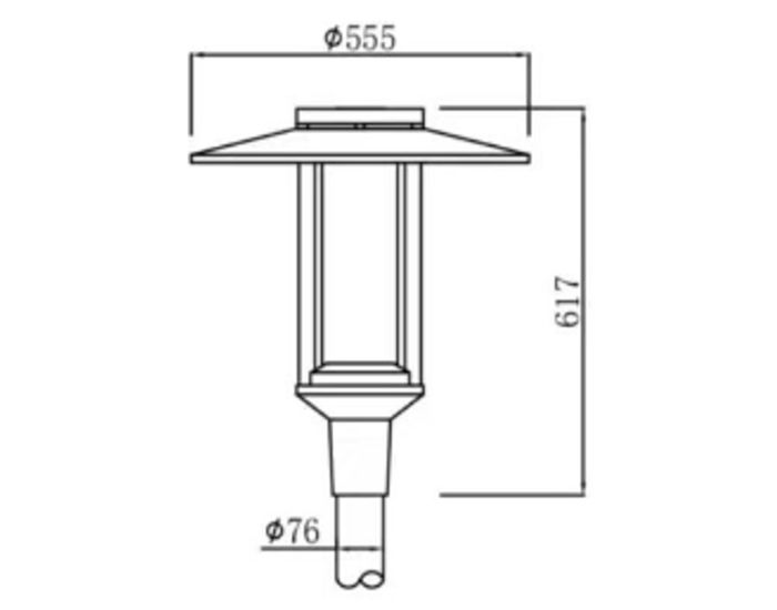 Осветительный комплекс In Led Park GL-41(1) (1-89/3-76-250- 1,5; RAL9005) 55W CRI80 IP66 (90-305V AC) 4000K