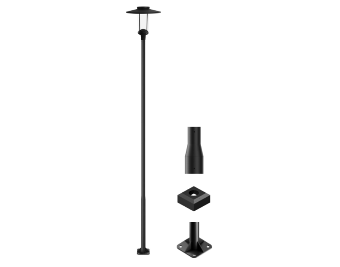 Осветительный комплекс In Led Park GL-41(1) (1-89/3-76-250- 1,5; RAL9005) 55W CRI80 IP66 (90-305V AC) 4000K