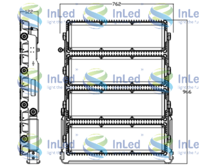 Светодиодный прожектор In Led GL-FL-68 2400W CRI70 IP67 (100-277VAC)