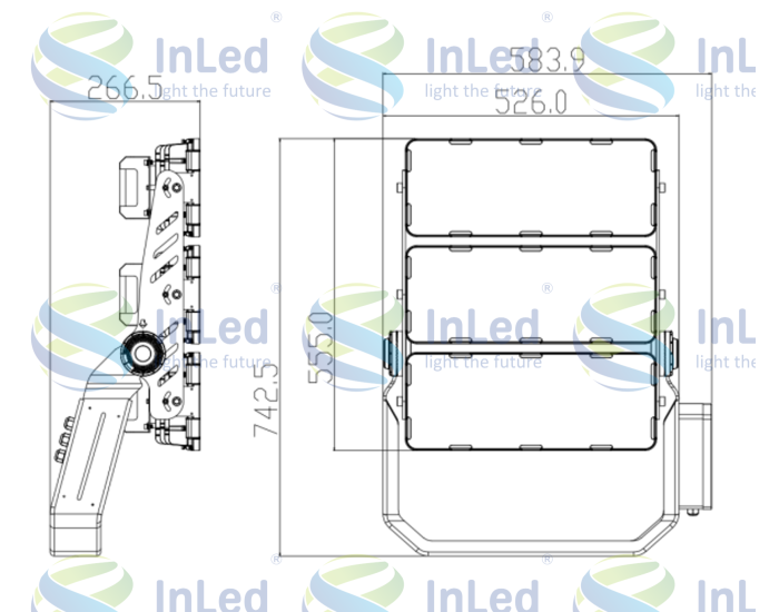 Светодиодный прожектор In Led GL-FL-80 1200W CRI70 IP67 (100-277VAC)