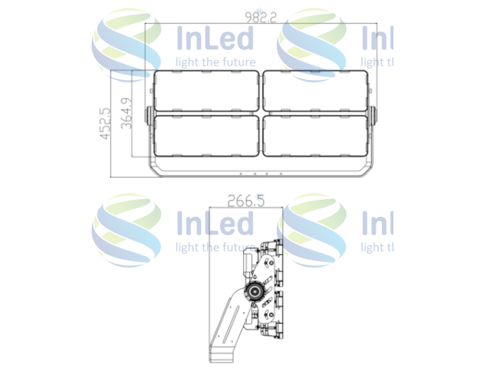 Светодиодный прожектор In Led GL-FL-80 1600W CRI70 IP67 (100-277VAC)
