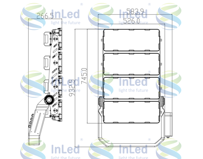 Светодиодный прожектор In Led GL-FL-80 1600W CRI70 IP67 (100-277VAC)