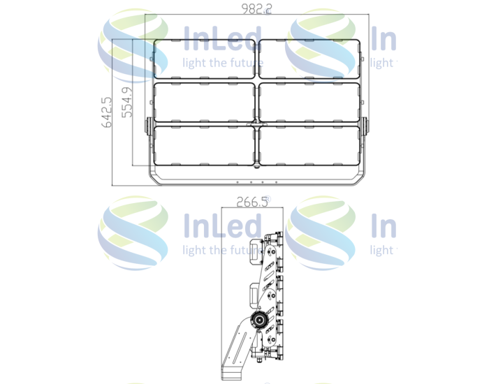 Светодиодный прожектор In Led GL-FL-80 2400W CRI70 IP67 (100-277VAC)