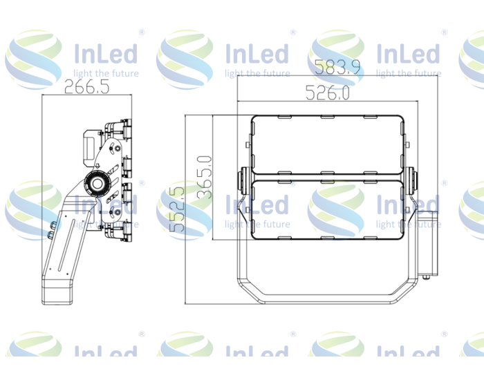 Светодиодный прожектор In Led GL-FL-80 600W CRI70 IP67 (100-277VAC)