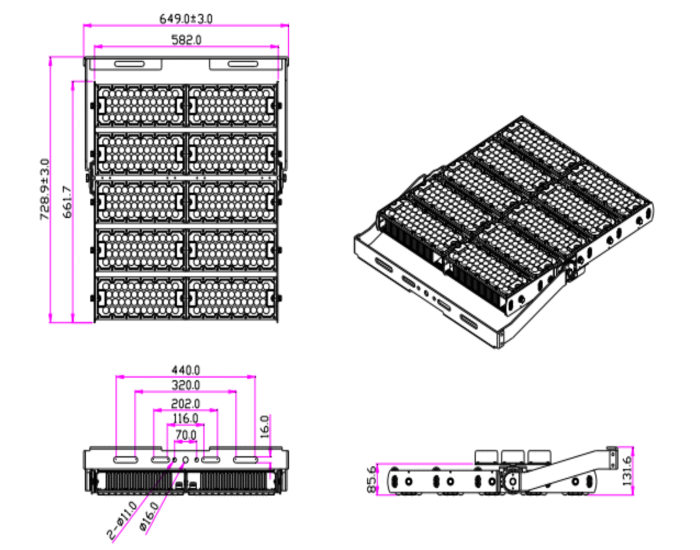 Светодиодный прожектор In Led MFL-G  1200W (4000-5500 К), шт