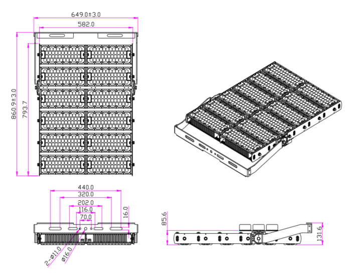 Светодиодный прожектор In Led MFL-G 2000W (2700-3300 К), шт