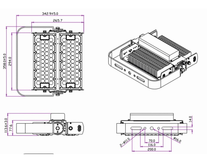Светодиодный прожектор In Led MFL-G   120W (5800-6500 К), шт