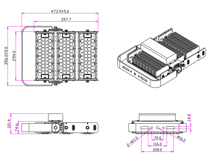 Светодиодный прожектор In Led MFL-G   300W (2700-3300 К), шт