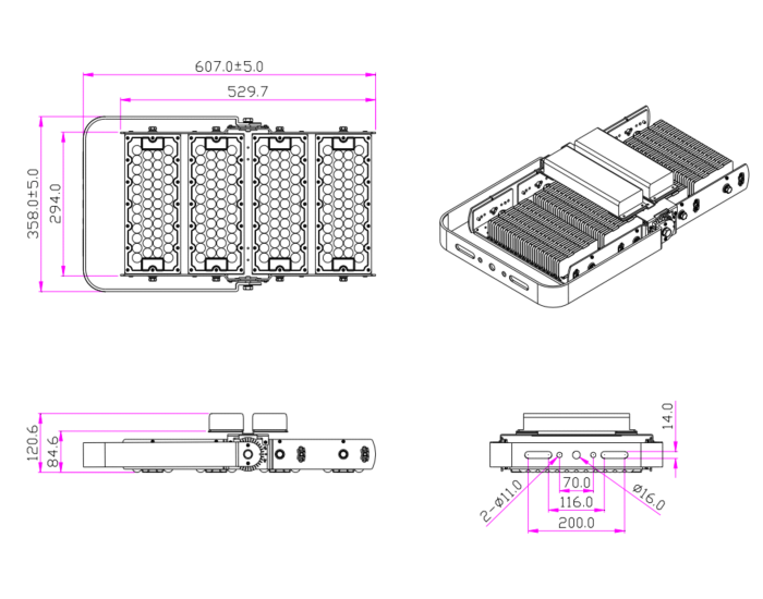 Светодиодный прожектор In Led MFL-G   400W (5800-6500 К), шт