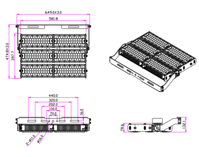 Светодиодный прожектор In Led MFL-G   600W (5800-6500 К), шт