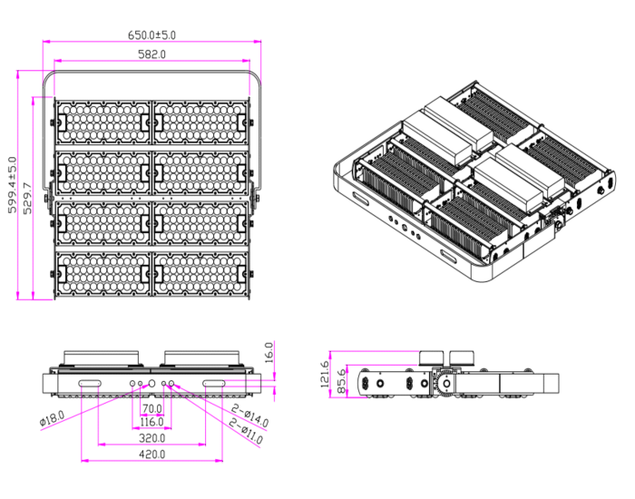 Светодиодный прожектор In Led MFL-G   960W (5800-6500 К), шт