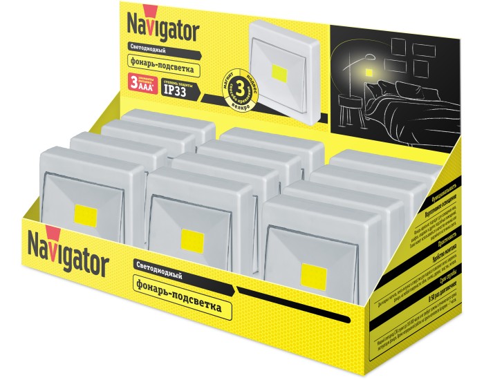 Фонарь Navigator 14 230 NPT-PL02-3AAA/12PACK 3Вт COB дисплей бокс