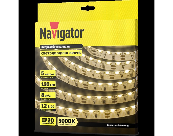 СД Лента Navigator 14 450 NLS-335WWS120-8-IP20-12V