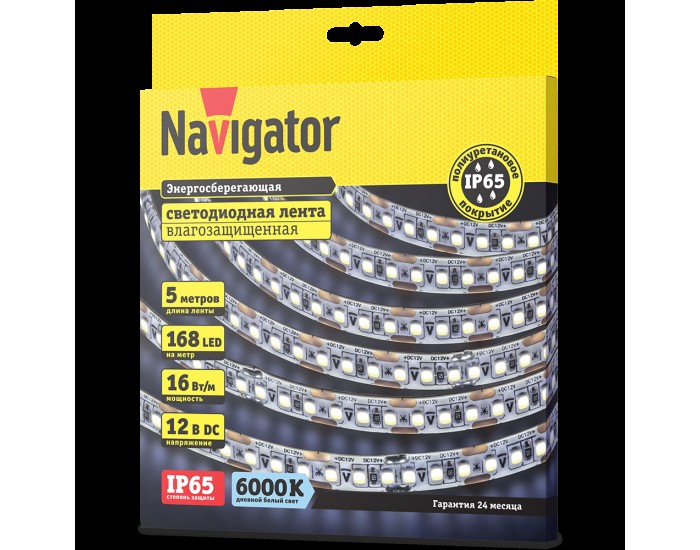 СД Лента Navigator 14 456 NLS-2835CW168-16-IP65-12V