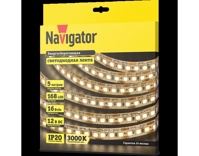 СД Лента Navigator 14 457 NLS-2835WW168-16-IP20-12V
