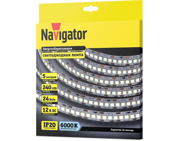СД Лента Navigator 14 459 NLS-2835CW240-24-IP20-12V