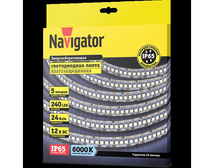 СД Лента Navigator 14 460 NLS-2835CW240-24-IP65-12V