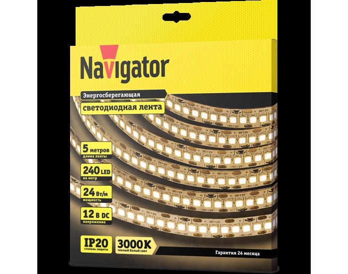 СД Лента Navigator 14 461 NLS-2835WW240-24-IP20-12V