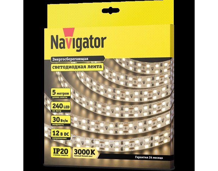 СД Лента Navigator 14 465 NLS-2835WW240-30-IP20-12V