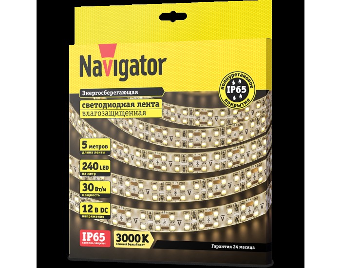 СД Лента Navigator 14 466 NLS-2835WW240-30-IP65-12V