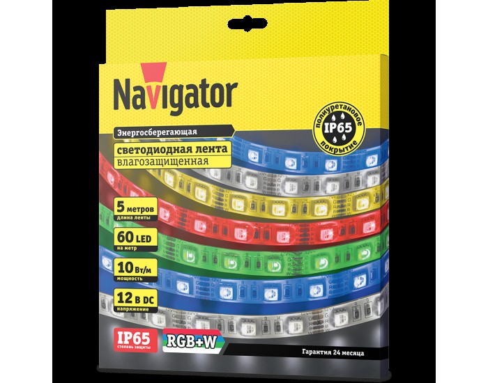 СД Лента Navigator 14 468 NLS-5050RGBW60-10-IP65-12V
