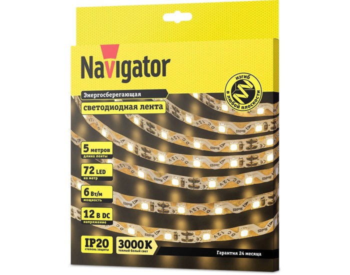 СД Лента Navigator 14 471 NLS-2835WWST72-6-IP20-12V