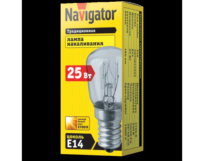 Лампа Navigator 61 204 NI-T26-25-230-E14-CL