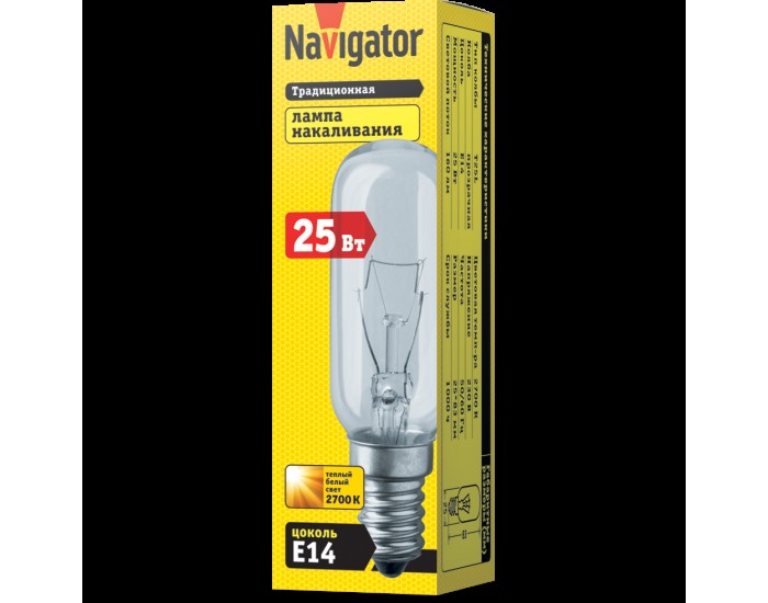 Лампа Navigator 61 205 NI-T25L-25-230-E14-CL