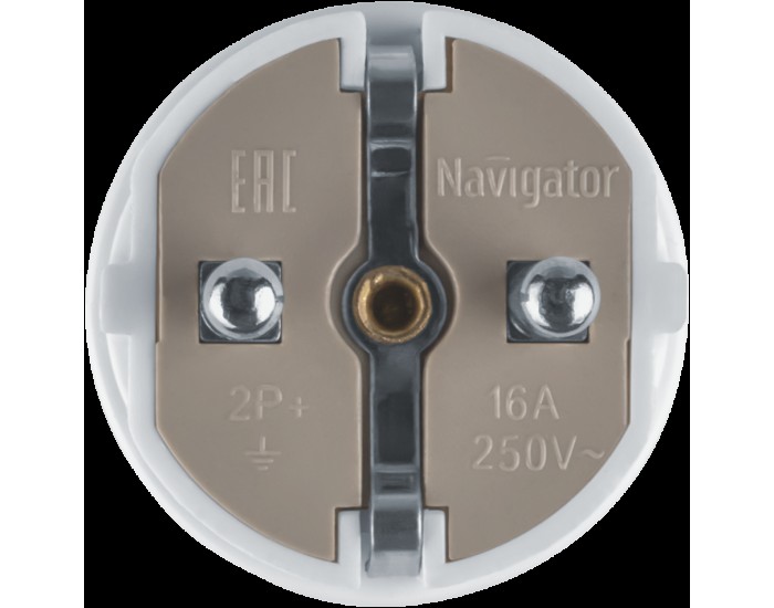 Вилка Navigator 61 359 NCA-PL02-16A-E-WH прямая с/з белая