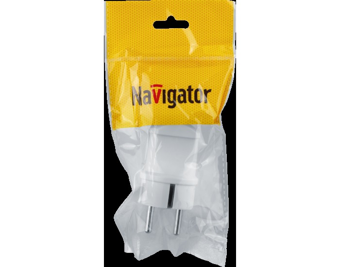 Вилка Navigator 61 359 NCA-PL02-16A-E-WH прямая с/з белая
