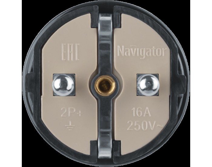 Вилка Navigator 61 360 NCA-PL02-16A-E-BL прямая с/з черная