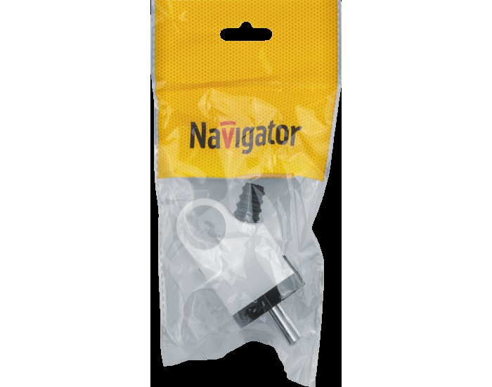 Вилка Navigator 61 361 NCA-PL03-16A-E-WH угловая с/з белая