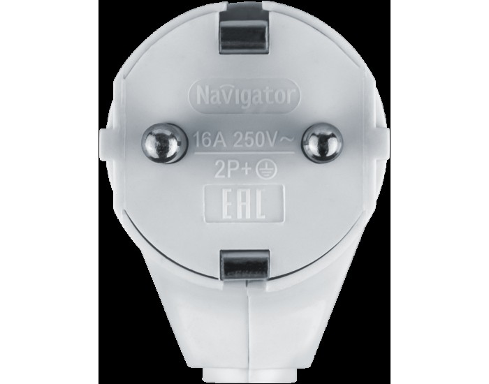 Вилка Navigator 61 362 NCA-PL04-16A-E-WH угловая с/з белая