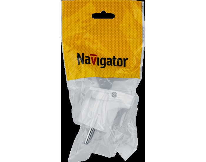Вилка Navigator 61 362 NCA-PL04-16A-E-WH угловая с/з белая