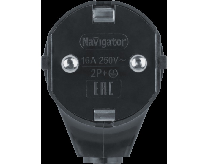 Вилка Navigator 61 363 NCA-PL04-16A-E-BL угловая с/з черная