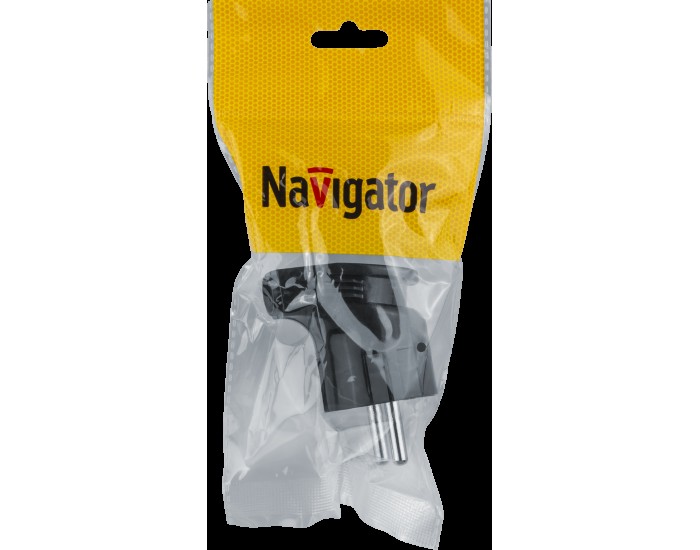 Вилка Navigator 61 363 NCA-PL04-16A-E-BL угловая с/з черная