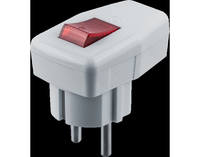 Вилка Navigator 61 364 NCA-PL05-16A-ESC-WH угловая с/з с/выключ. белая