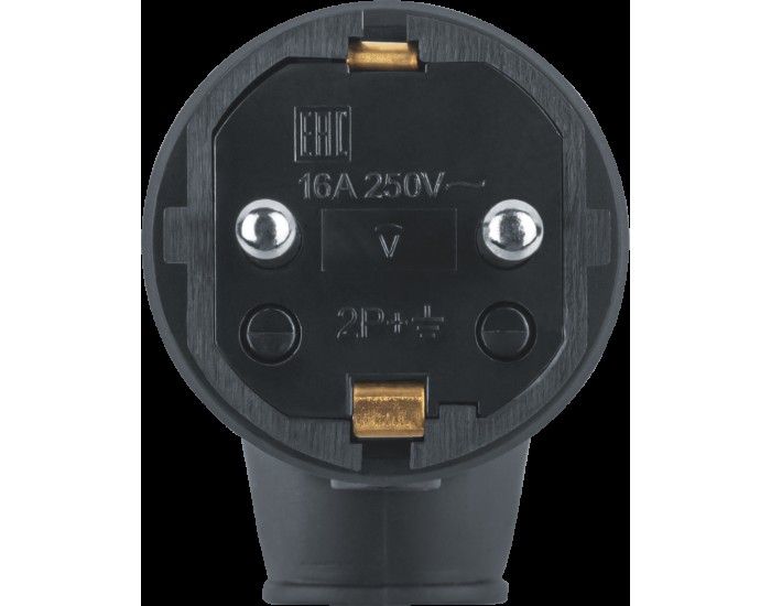 Вилка Navigator 61 367 NCA-PLR01-16A-E-IP44-BL угловая с/з каучук черная