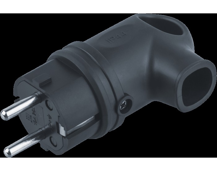 Вилка Navigator 61 367 NCA-PLR01-16A-E-IP44-BL угловая с/з каучук черная