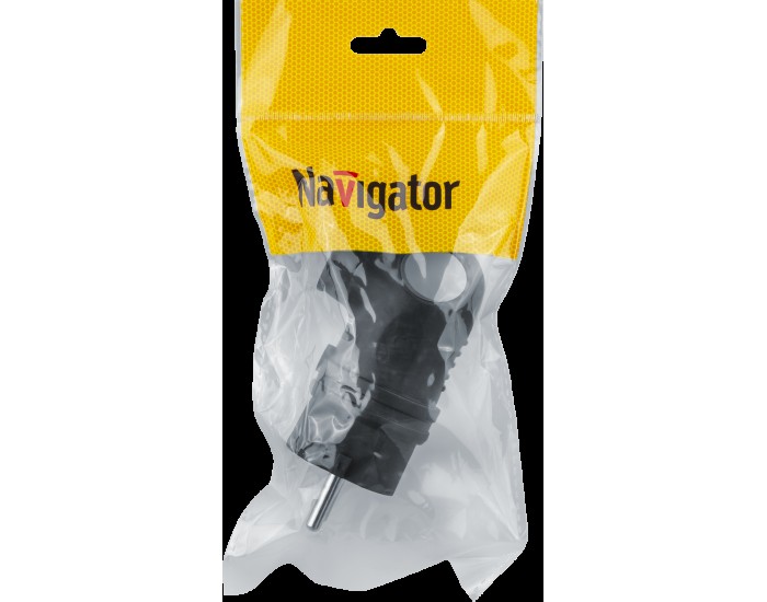 Вилка Navigator 61 367 NCA-PLR01-16A-E-IP44-BL угловая с/з каучук черная