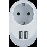 Адаптер Navigator 61 454 NAD-USB01-1E-C-WH с/з 1 гн. USB3.4A