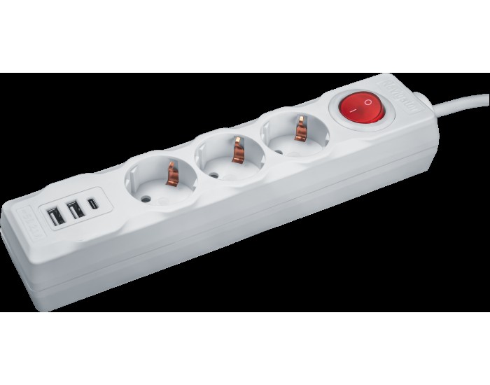 Удлинитель Navigator 61 455 NPE-USB01-03-180-ESC-3X1 с/з выкл.3 гн.1.8м USB2.1A