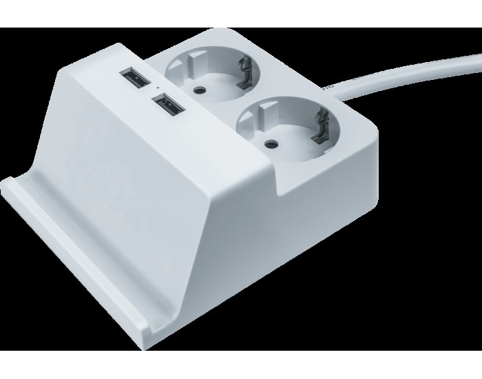 Удлинитель Navigator 61 457 NPE-USB03-02-150-E-3X1с/з 2 гн.1.5м USB2.1A
